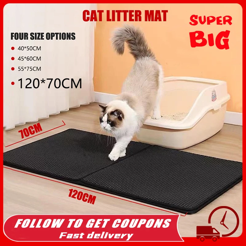 Cat Litter Mat With Gift Double Layer Waterproof Pet Litter Box Mat Non-slip Sand Cat Pad Washable Bed Mat Clean Pad Products