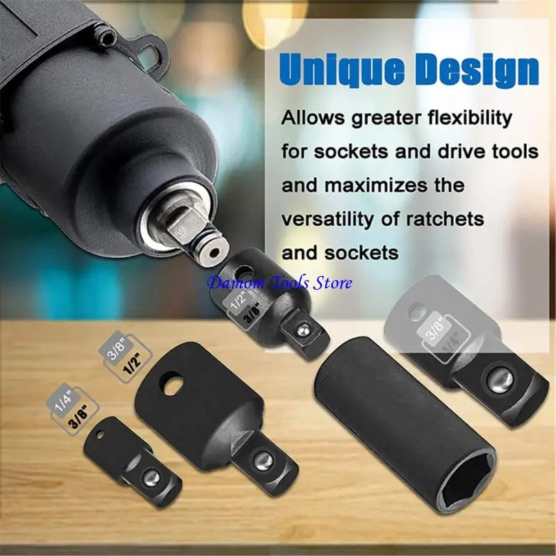 57BE Precisions Engineered Socket Adapter Reducer 4 Piece Steel Screwdriver Converter