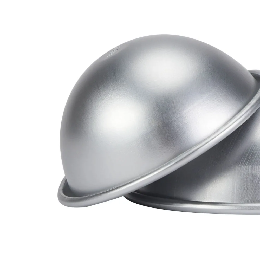 Aluminum Alloy Hemisphere Cake Mold Rolled Edge 3ins Half Ball Cake Pan 3D Sport Ball Design Nonstick Coating Dome Cake Mold