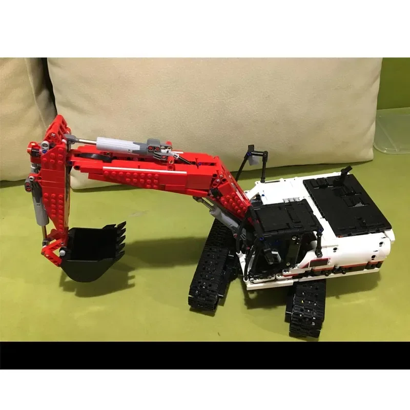 MOC-68495 赤新電動 RC シティショベルビルディングブロックモデル 1929 部品少年子供の誕生日ビルディングブロックおもちゃギフト