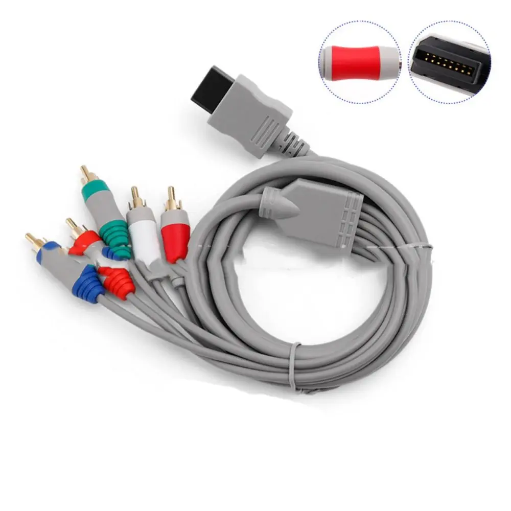 

5 in 1 Wii/Wiiu Component Cable 1080P Universal Wii Game Cable 1.8m Fast Charging Audio Video TV Connector Cable USB TO SP