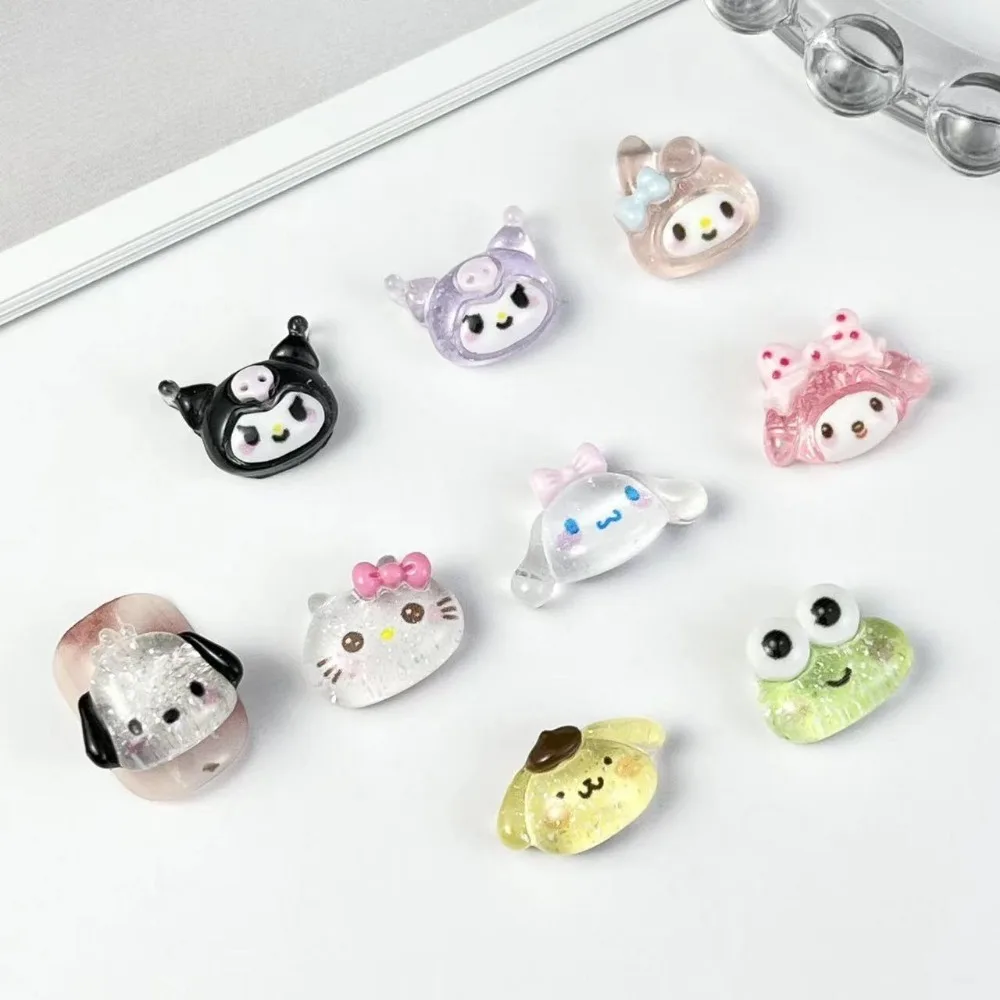 30pcs Hellokitty Charm Nail Kuromi Resin Anime Jewelry Cinnamonroll Accessories Nail Rhinestone Gems Manicure for DIY Crafts