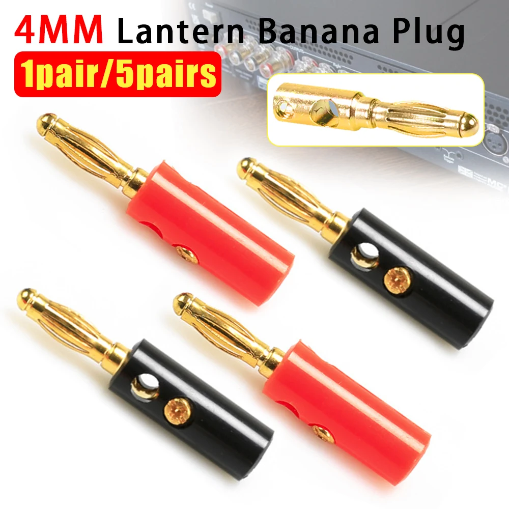 

1/5Pairs Metal Banana Clip Crocodile Clips Connector Multimeter Test Plug Connector Amplifier Terminal 4mm Banana Socket