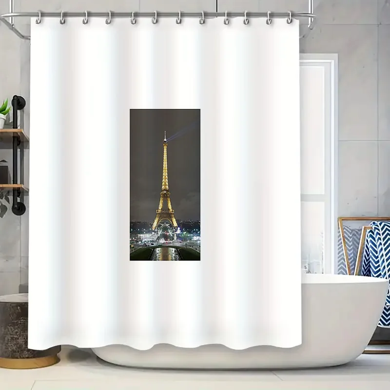 

Paris Eiffel Tower Shower Curtain Vintage French Cityscape Bathroom Decor Set Waterproof Artistic Home Decor