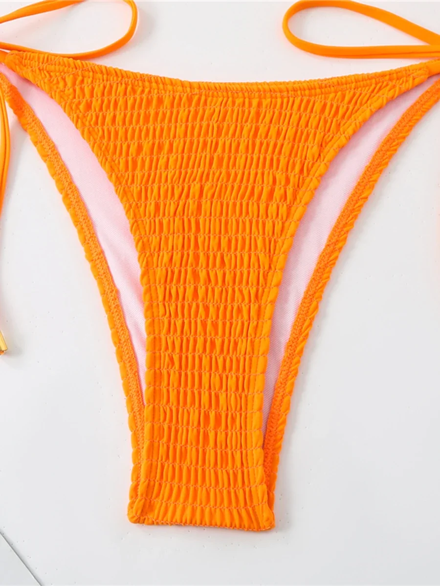 2025 홀터 스트링 비키니 솔리드 수영복 여성 섹시 수영복 여성 수영복 비치웨어