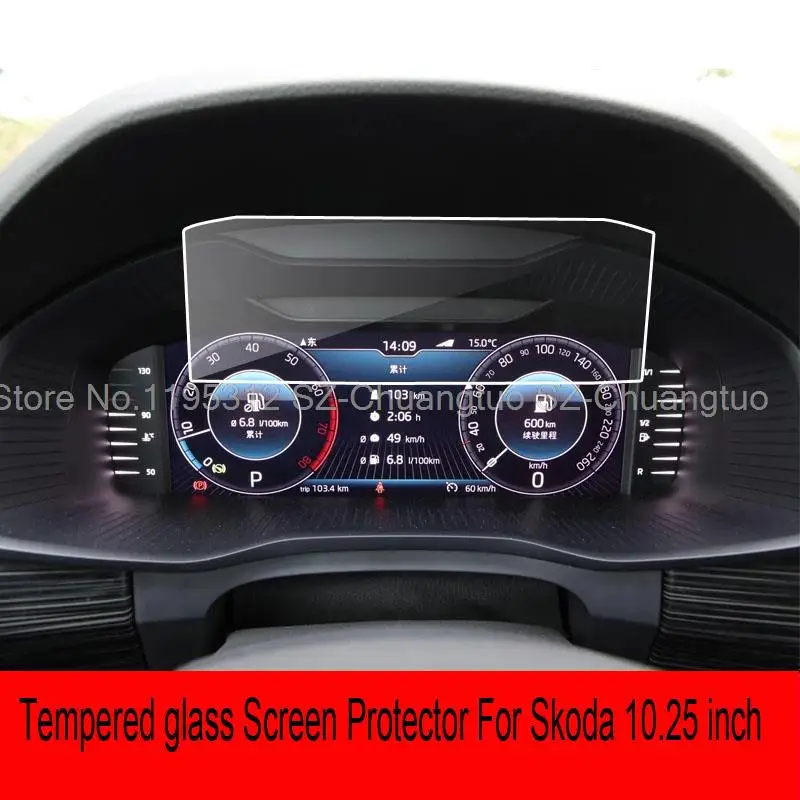 Protector de pantalla de vidrio templado para Skoda Columbus Octavia/kodiaq/Superb/Karoq/Kamiq pantalla de instrumentos LCD de coche de 10,25 pulgadas 2019