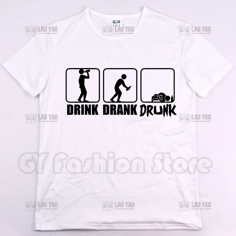 Drink Drank Drunk Hot Selling Summer Printed T-shirt Casual Men Women T Shirts Unisex Street Wear Fashion Tops image 2