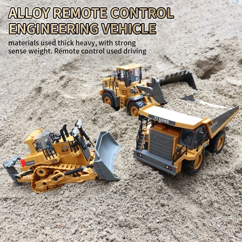 New RC Excavator Remote Control Alloy Truck 2.4G RC Crawler Engineering Vehicle Truck Radio Control Dump Truck Children Gift Toy