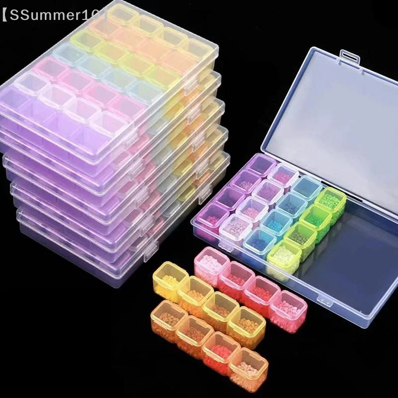 SSummer1028 Compartment Adjustable Clear Plastic Storage Box - Jewelry Earrings Beads Screws Small Accessories OrganizerSS