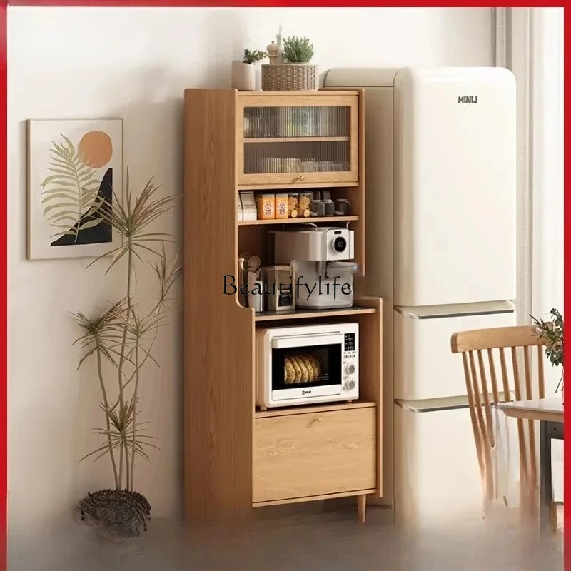 

kitchen dining side cabinet solid wood narrow wall integrated storage living room narrow side cabinet