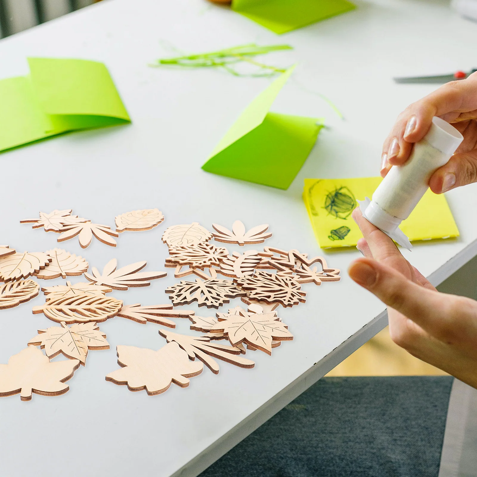 

Paper Cut Wooden Crafts Ornament Autumn Leaf Cutouts Greenery Leaves Diy Ornaments