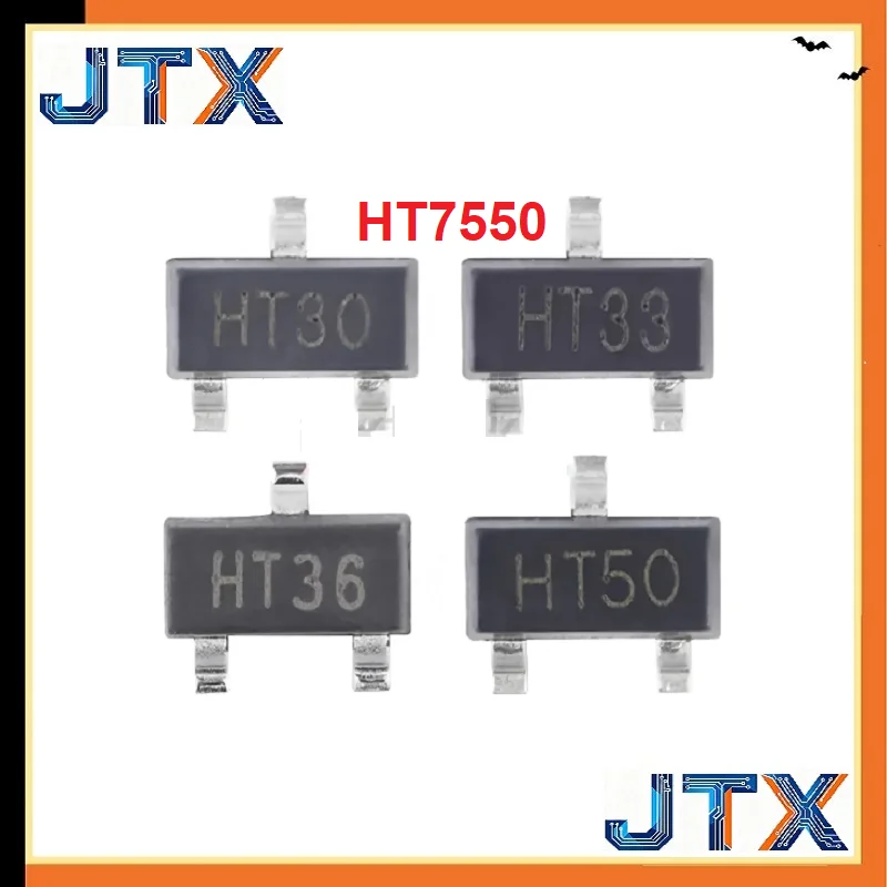 100PCS/LOT Full range LDO voltage regulator:3.0V/3.3V/4.4V/5.0V HT7550 HT7544 HT7533 HT7530 HT7510 HT7133 HT7130 SOT89 SOT-23