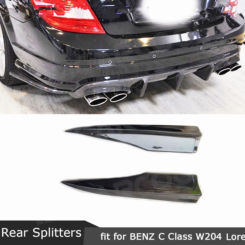 

Carbon Fiber Auto Rear Bumper Lip Side Splitters Aprons Spoiler Body kits Car Styling For Benz C Class W204 C63 AMG 2008 - 2014