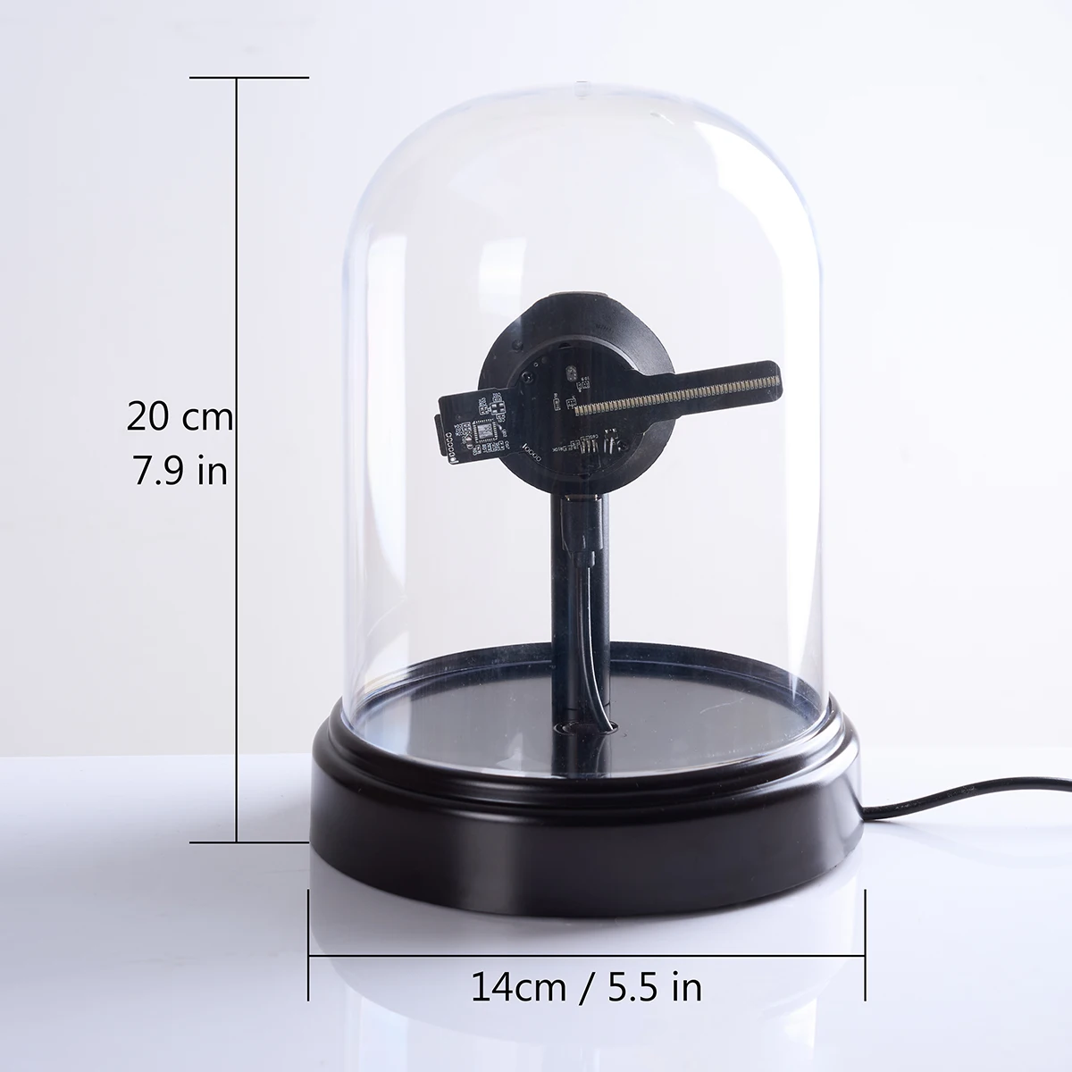 جهاز عرض مروحة ثلاثية الأبعاد ثلاثي الأبعاد مع شاشة LED وغطاء، دوار فيديو ثلاثي الأبعاد محمول مقاس 14 سم لحفلات العطلات والهالوين والكري #5
