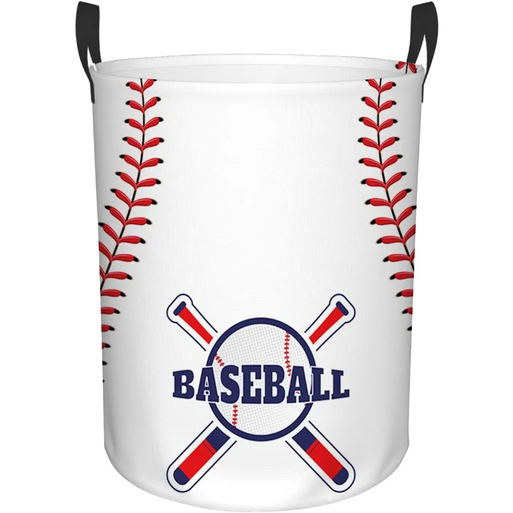 

Football Laundry Basket, Round Oxford Cloth Laundry Hamper, Waterproof Collapsible Storage Organizer Bin With Handles