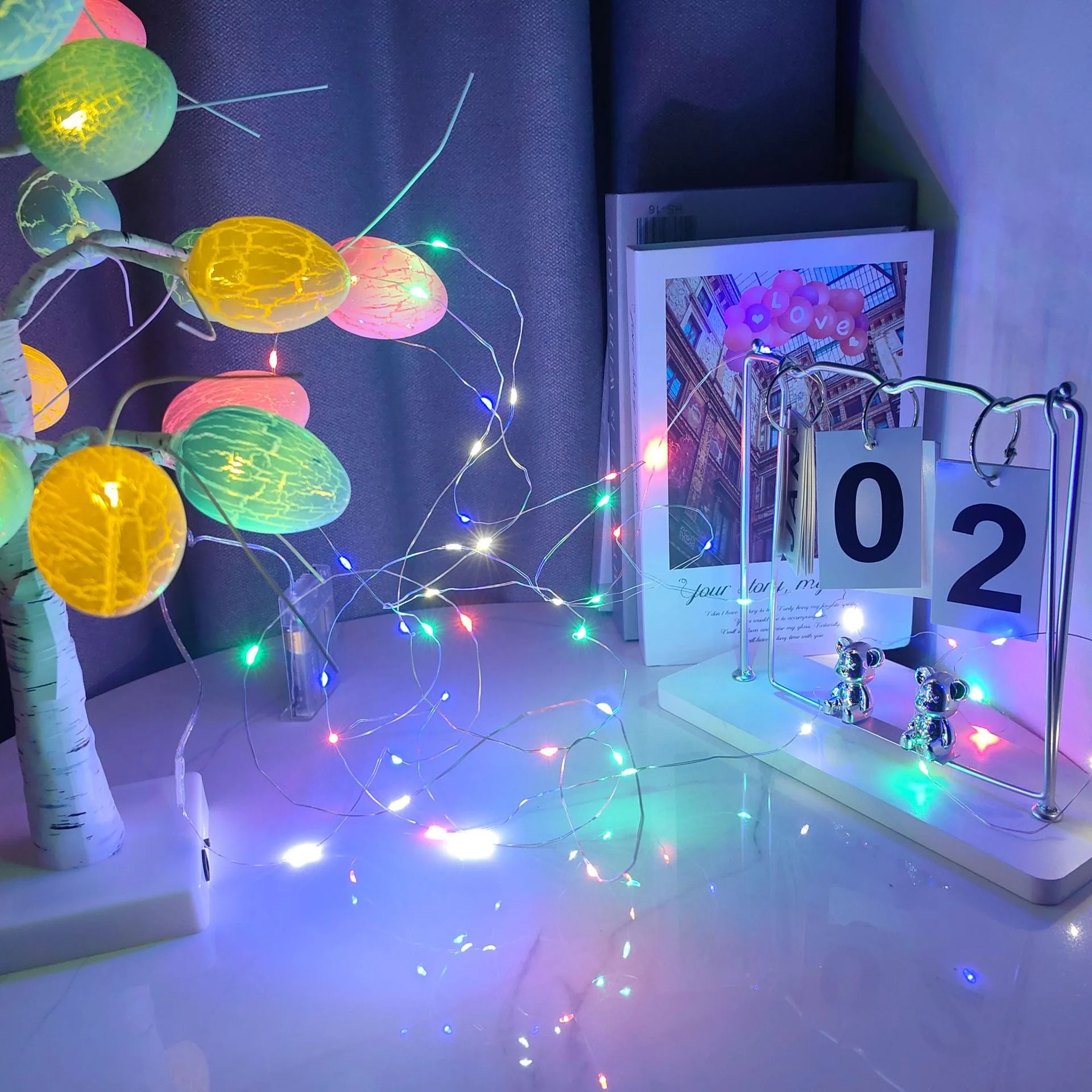 30/20pcs LED String Lights Atmosphere Small Colored Light Battery Powered Fairy Lights For Christmas Outdoor Room Festival Decor