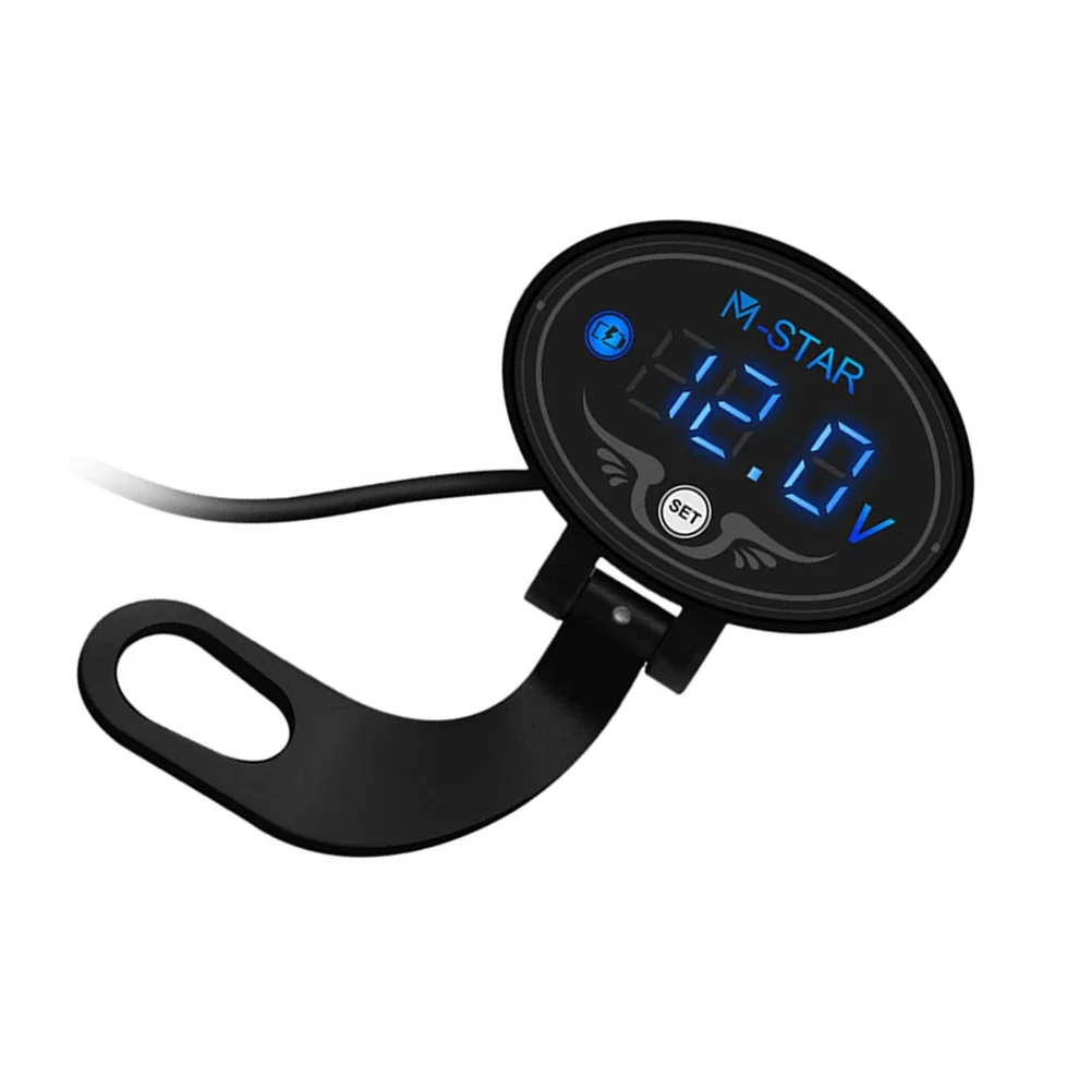 12V Motorcycle Electronic Voltmeter Dustproof Waterproof LED Clock Digital Display Panel Meter Motorcycle Accessories