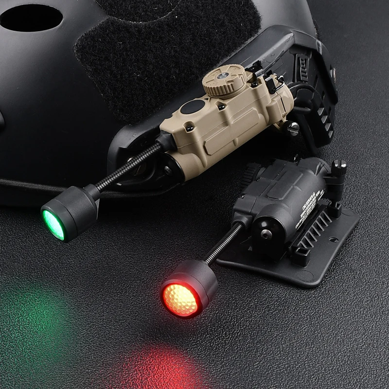 WADSN linterna lateral para casco militar, lámpara de señal de seguridad ajustable, interruptor de modo de iluminación, herramienta óptica táctica