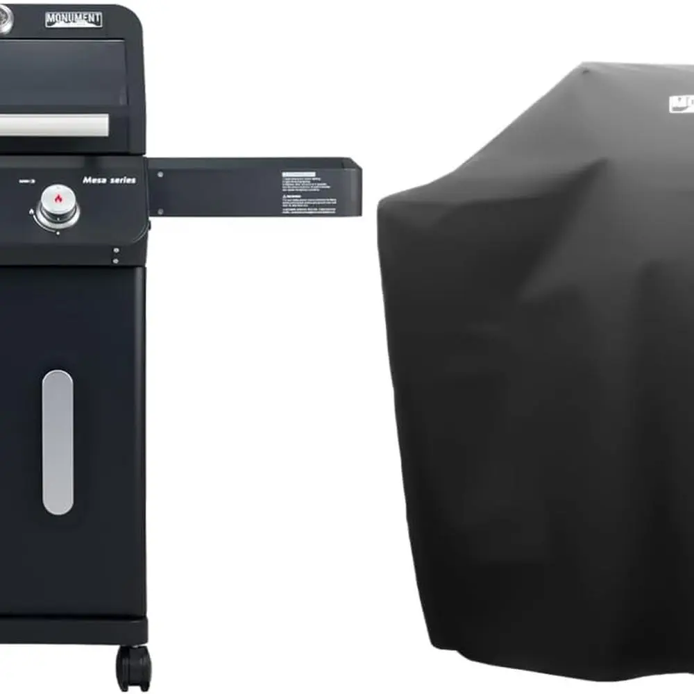 

2-Burner Foldable Stainless Steel Liquid Propane Gas Patio Garden Barbecue Grill with Clearview® Lid, Knob Control Mesa220 with