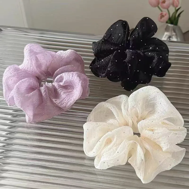 Haargummis aus weichem Garn, große Haargummis, süße einfarbige Pferdeschwanzhalter, elastisches Haarband, Damen-Haar-Accessoires