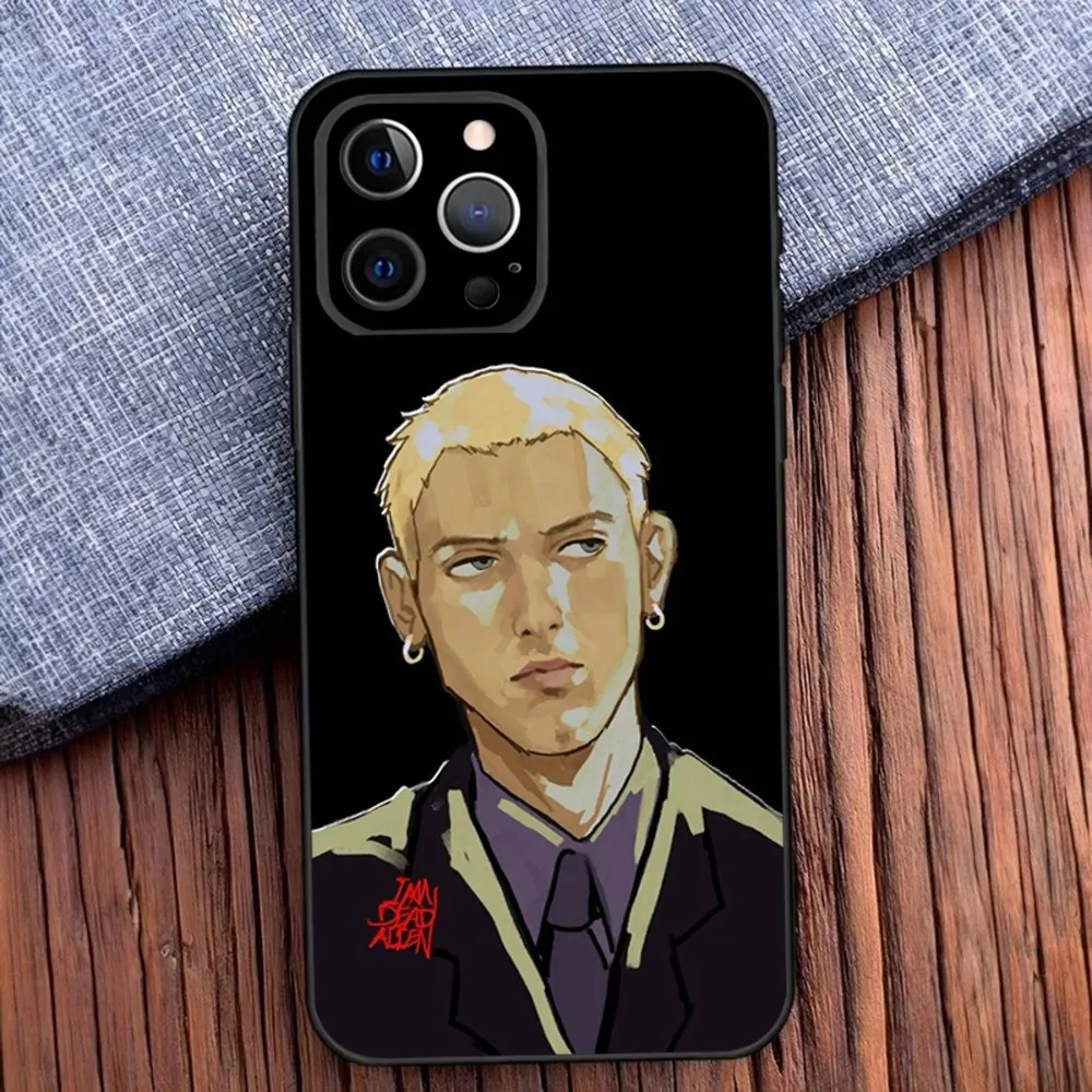 Hiphop Slim Shady E-Eminems Phone Case For iPhone 16,15,14,13,12,11,Pro,X,XS,Max,XR,Plus,Mini Soft Black Cover