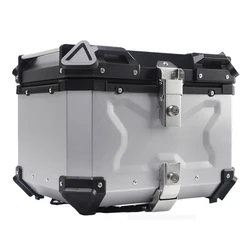 Caja trasera de aleación de aluminio para motocicleta, maletero de equipaje trasero impermeable, caja superior de almacenamiento de motocicleta, 100L, 80L, 65L, 55L, 45L, 36L, 28L