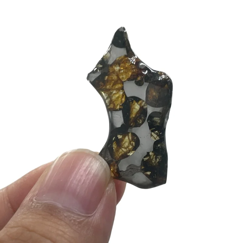 2.3g Sericho Pallastie meteorite slice Olivine Meteorite Natural Specimen Meteorite material Collection - from Kenya -QA847