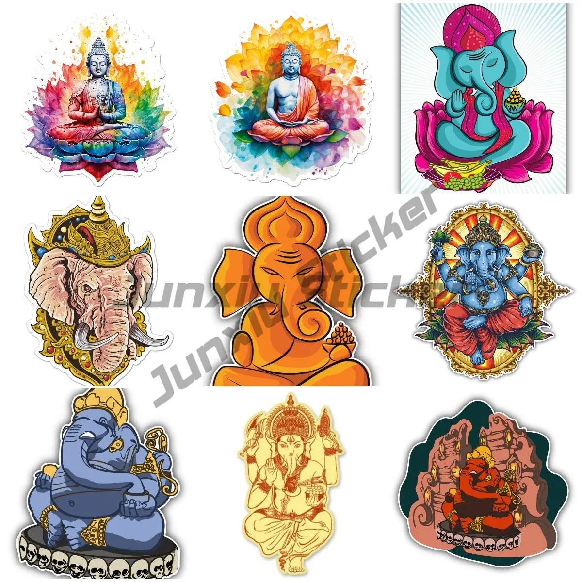 

Ganesha Ganesh Lotus Buddha Ganesha Hindu Pantheon Head Elephant Indian Elephant Car Sticker Vinyl Self Adhesive WaterproofDecal