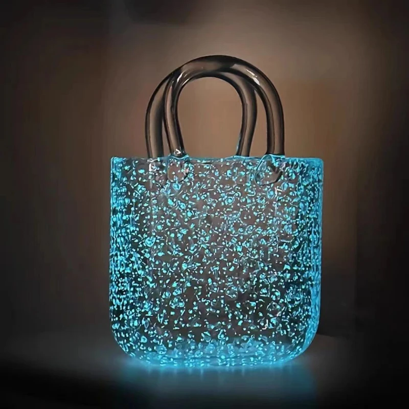 Luminous ins high-end creative glass vase modern simple hydroponic flower decoration flower arrangement table top pendulum