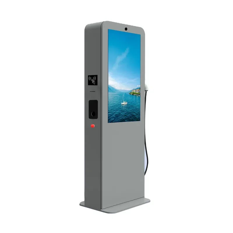 Outdoor electric car charging stations with 43 inch LCD advertising screen