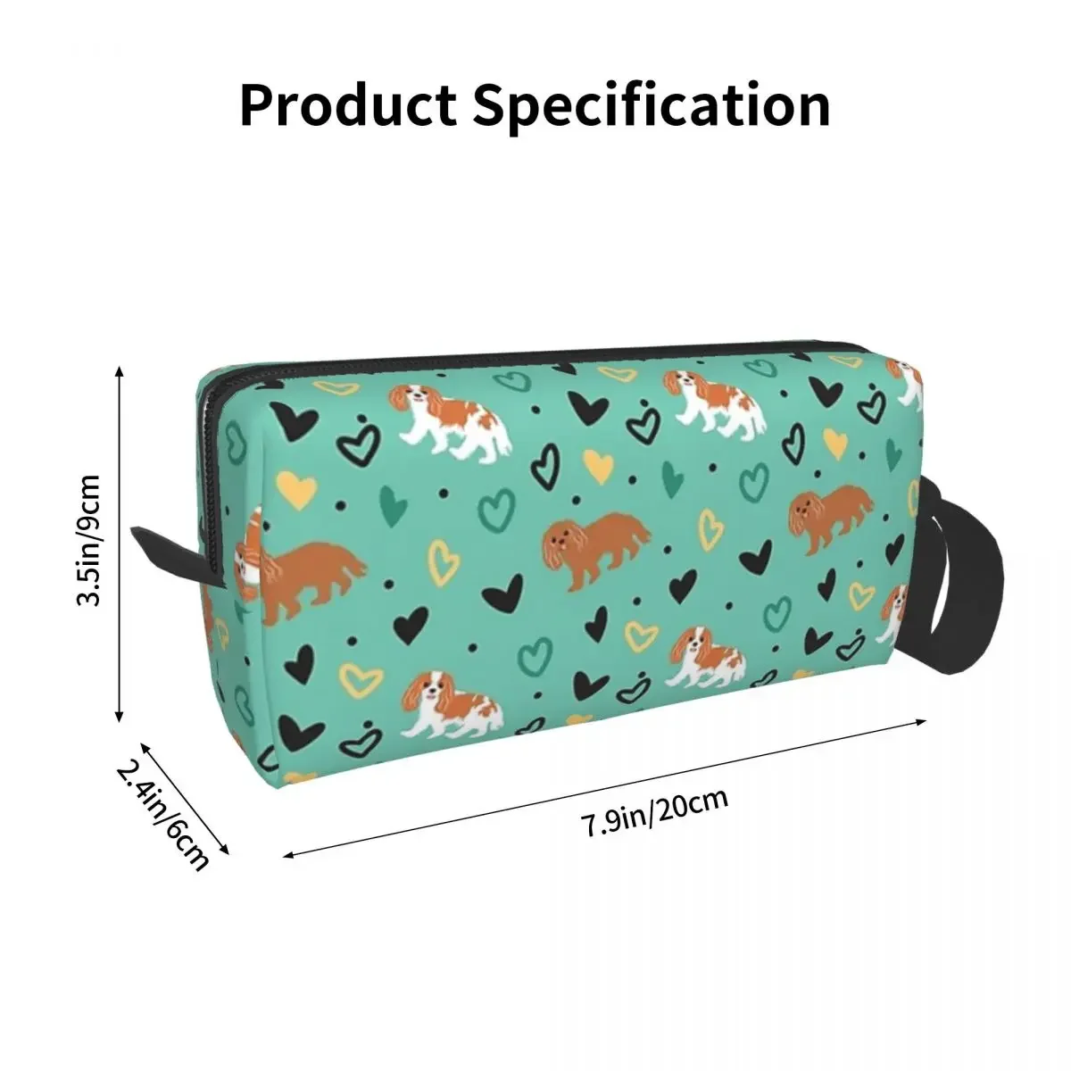 Love Cavalier King Charles Spaniel - Ruby And Blenheim Makeup BagToiletry Cosmetic Bag for Women Beauty Travel Pencil Case