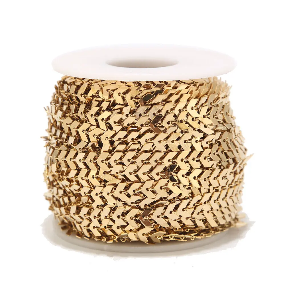 葉の形をしたステンレス鋼のチェーン,ネックレスやブレスレット用の航空機チェーン,日曜大工のジュエリー作り,手作りの発見,卸売り,6mm, 1m