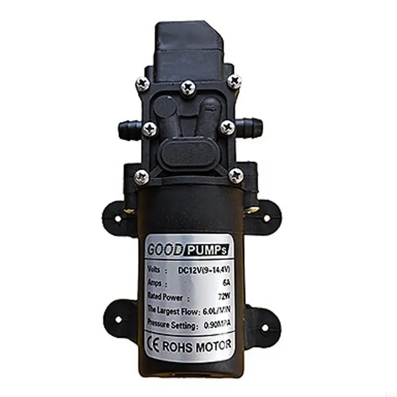 

R53D for DC 12V 130PSI 6L/min Electric Water Black Micro High Pressure Diaphragm Self-Priming Cooling Car Wash Water Pum