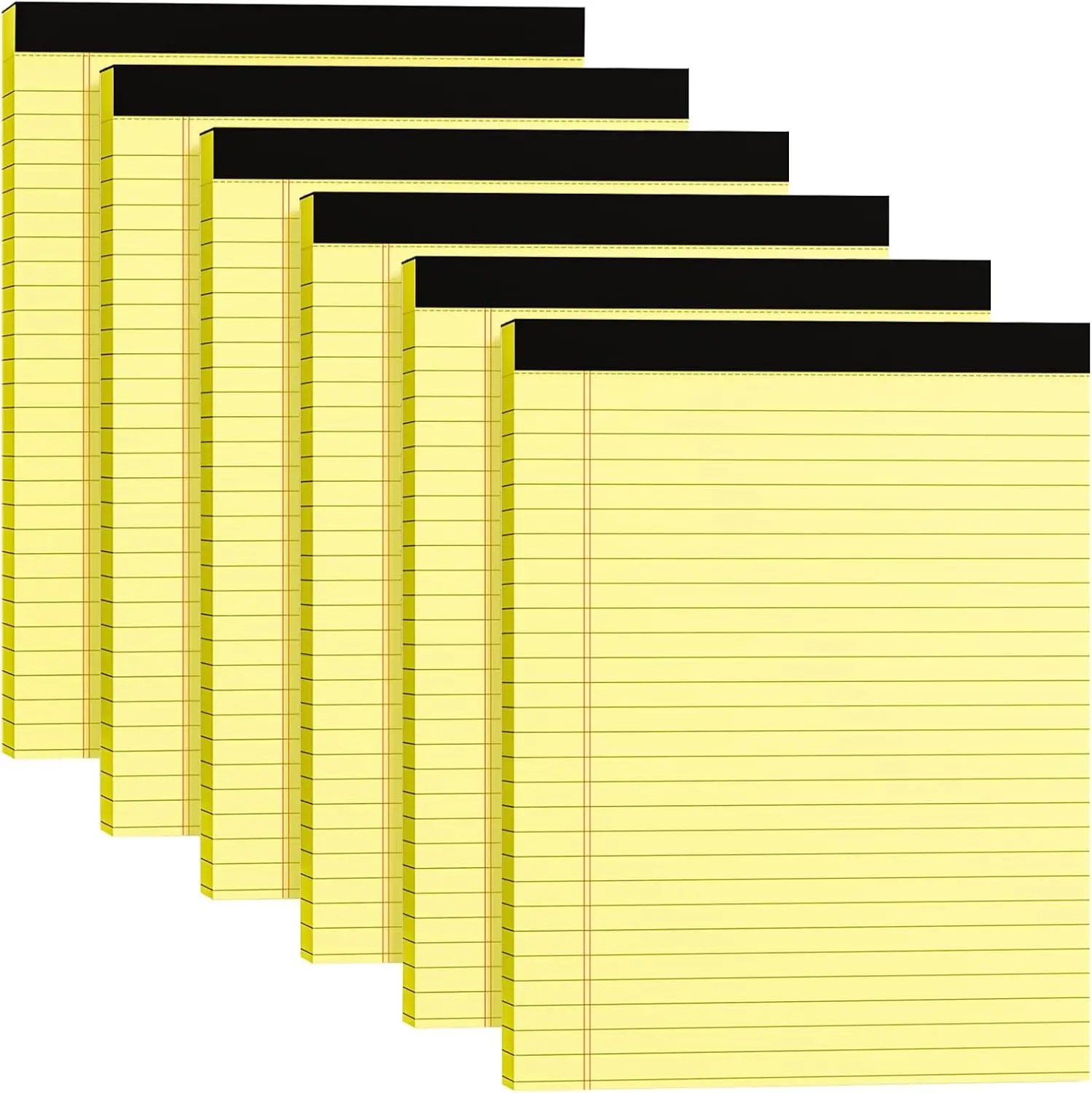 

6 Pack Yellow Legal Pads 8.5x11, Wide Ruled, 30 Sheets Each for Office School Home