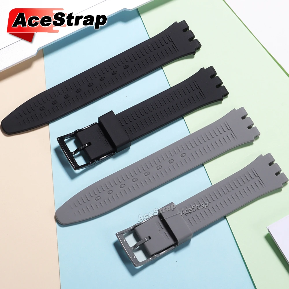 الملونة المطاط حزام ل سواتش حزام (استيك) ساعة 16 مللي متر 17 مللي متر 19 مللي متر 20 مللي متر معصمه النساء الرجال مقاوم للماء الساعات سوار سيليكون