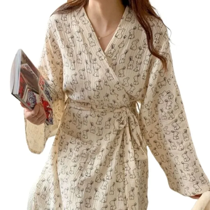 Nightgowns Bathrobes Women\'s Clothing Homewear Spring Autumn Thin Simple Comfort Casual Fashion Breathable Loose Fit Large Size