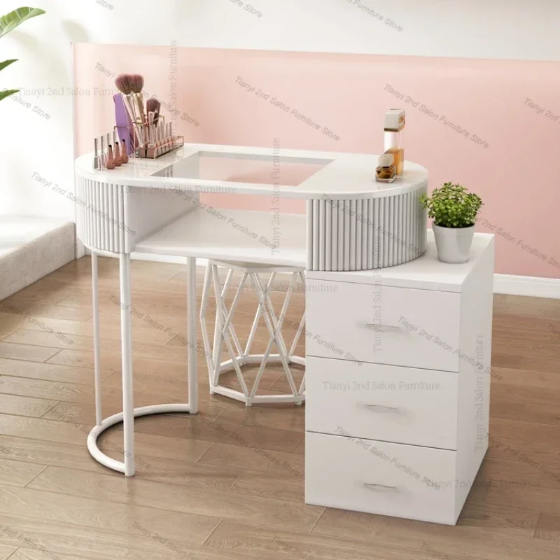 Mesas de manicura de lujo para mujer, maquillaje Simple, belleza profesional, limpiador de mesas de uñas, muebles de salón Nageltisch