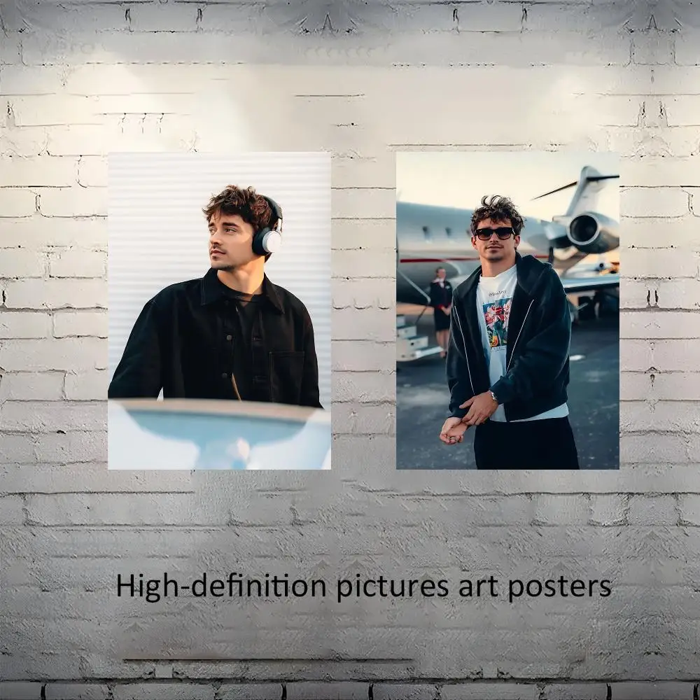 L-Leclerc Racing Star Poster Frameless poster pp Matte adhesive paper for Living room hallway bedroom