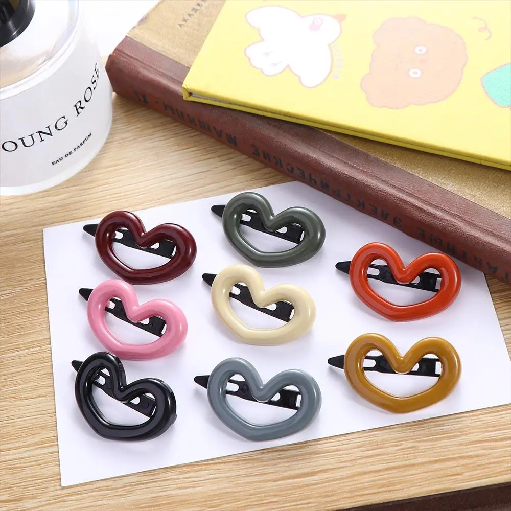 Bangs Clip For Girl Gifts Duckbill Clip For Women Love Heart Hair Clip Korean Style Hairpin Hair Accessories Y2K Hair Barrettes