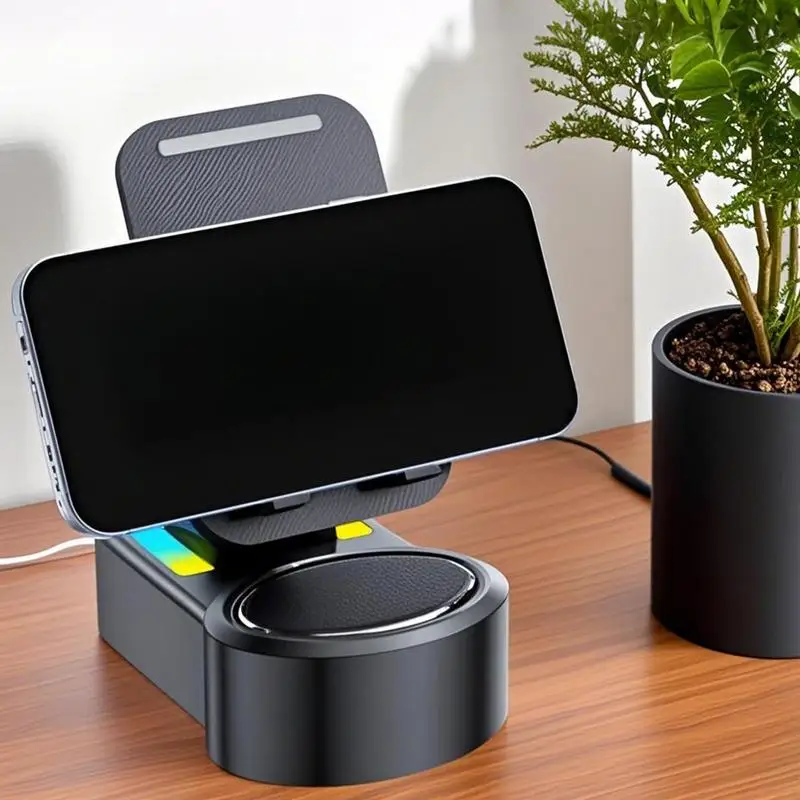 Charging Stand For Phone Cellphone Holder With Light & Speaker Foldable Phone Charging Supplies For Women Boys Girls Youth Teens