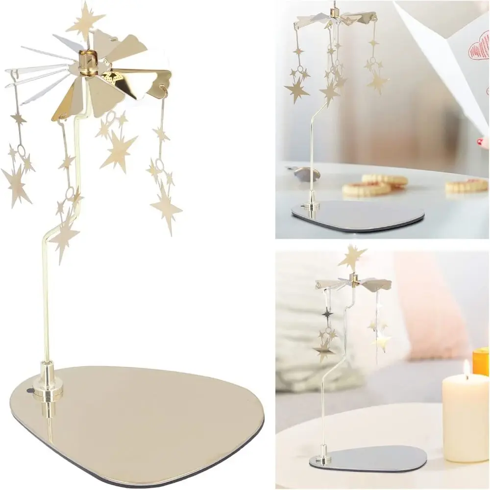 Spinning Candle Holder Carousel Candle Spinner Rotating Candle Holder Candle Stick Holder Tray Spinning Candle Rotary Holder