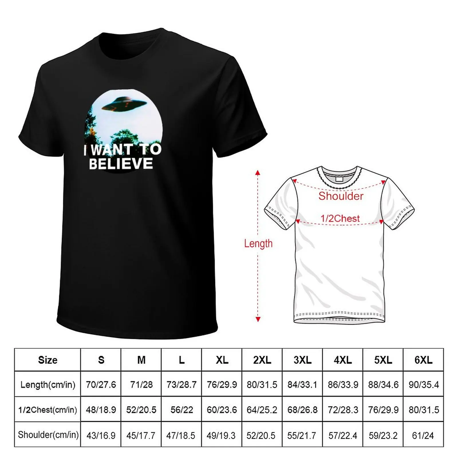 I want to believe. Original The X-Files poster T-Shirt Stylish Print Short Sleeve Tee