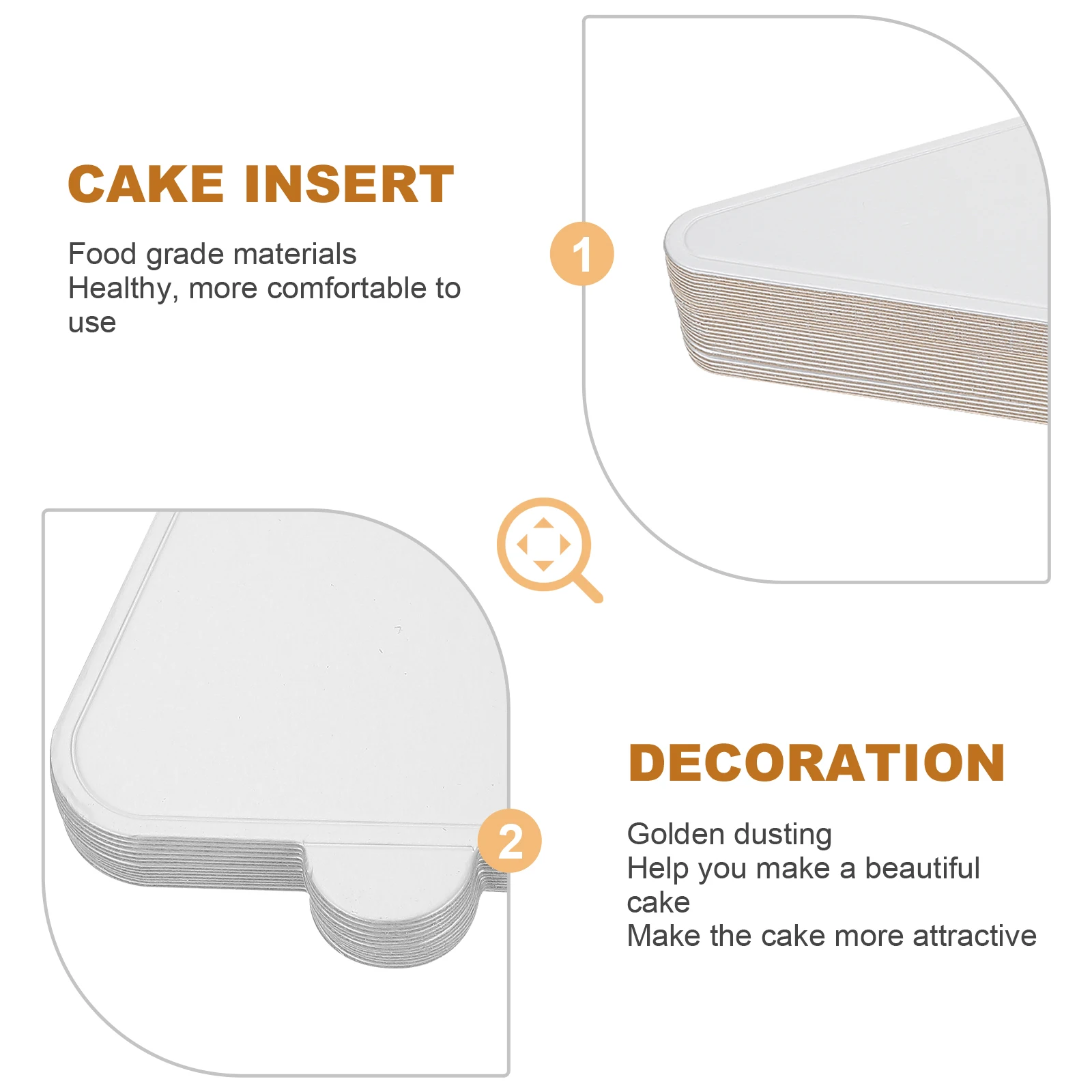 100 Uds. Almohadilla para pastel, bandeja Base de papel para Mousse, tableros de cartón, almohadillas de almacenamiento, rectángulo desechable, artesanía fina, bordes lisos seguros