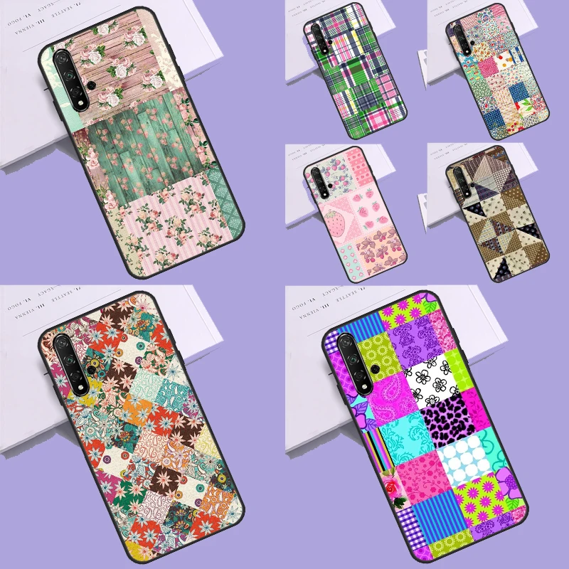 Vintage Patchwork Case For Huawei Mate 60 Pro P60 P40 P30 Lite Nova 5T 3i 8i 11i Nova 9 10 SE Y60 Y61 Y70 Y90