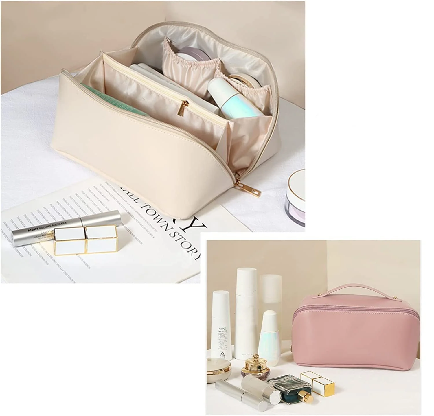 Trousse à cosmétiques personnalisée avec petit monogramme, trousse de maquillage personnalisée, cadeau personnalisé pour elle, cadeau personnalisé pour demoiselle d'honneur