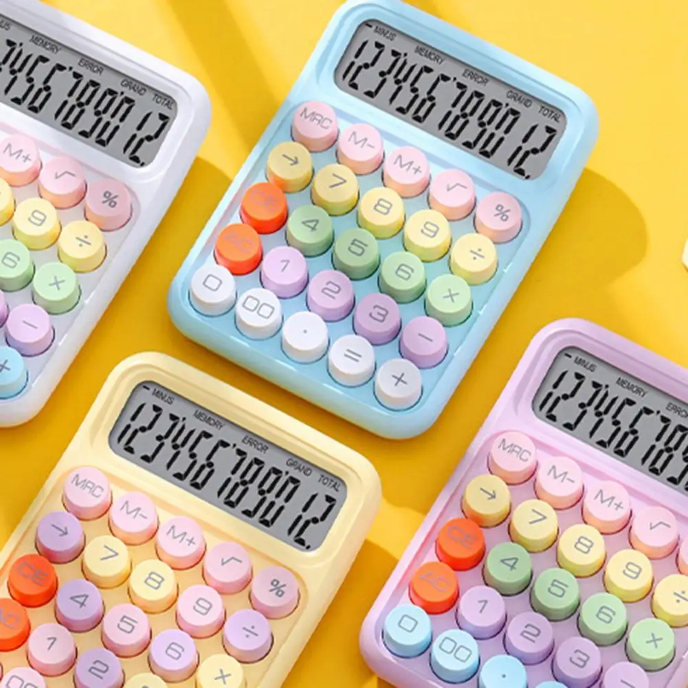 เครื่องคิดเลขจอแสดงผล lcd เครื่องคิดเลขอิเล็กทรอนิกส์พร้อมปุ่มขนาดใหญ่สวิตช์กลแบบกดง่ายเครื่องใช้สำนักงานสำหรับบ้านและโรงเรียน