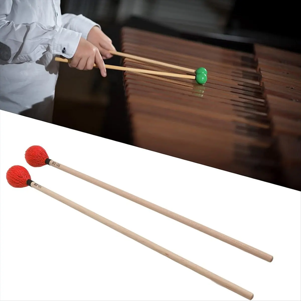2PCS Marimba Mallets with Yarn Head & Maple Handle Keyboard Marimba Mallets for Percussion Enthusiasts [AA74-AAA]