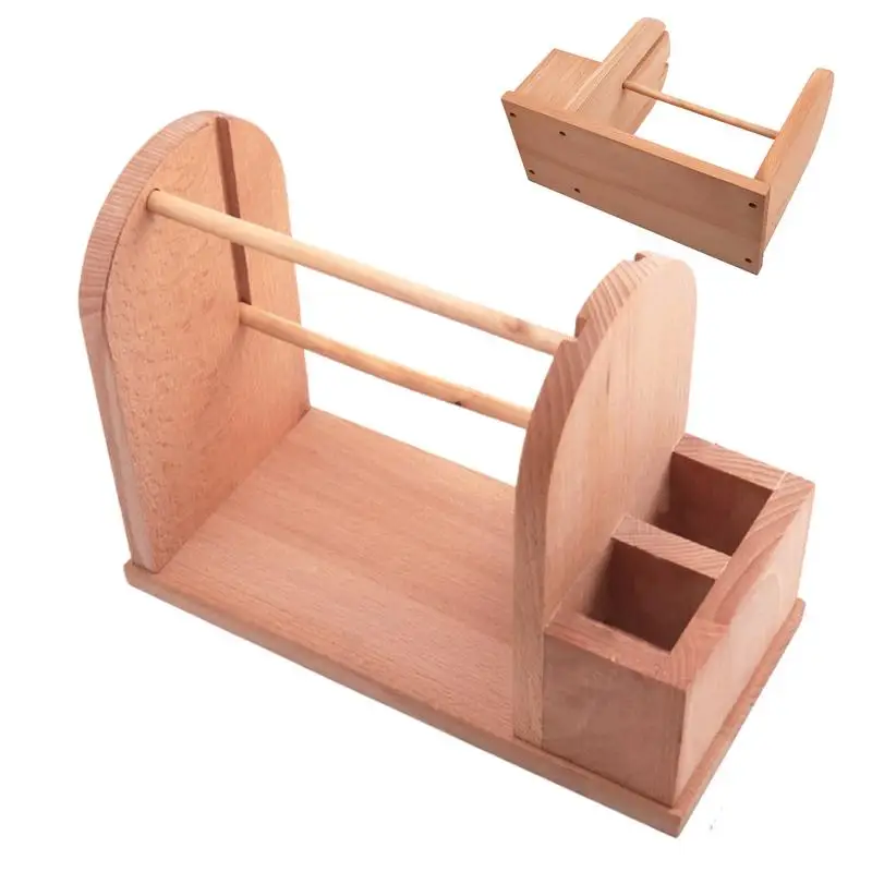 

Yarn Rack Stand Double Rotating Yarn Spinner Holder Wooden Yarn Storage Organizer Stable Yarn Spinner Rack With Slots For