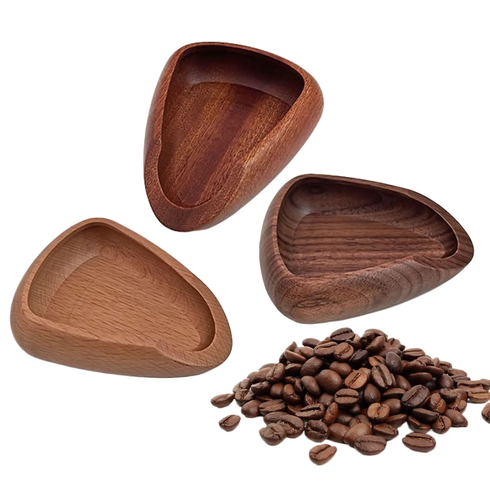 Coffee Bean Weighing Bowl Coffee Dosing Tray Wooden Sturdy Tea Leaf Display Tray for Office Hotel Restaurant Loose Tea Flour