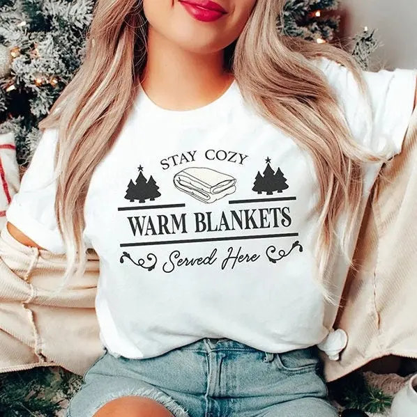 Warm Blankets Nurse Hospital Worker Christmas T Shirt Xmas For Er Ed Rn Tech Cna Aid Holiday Winter